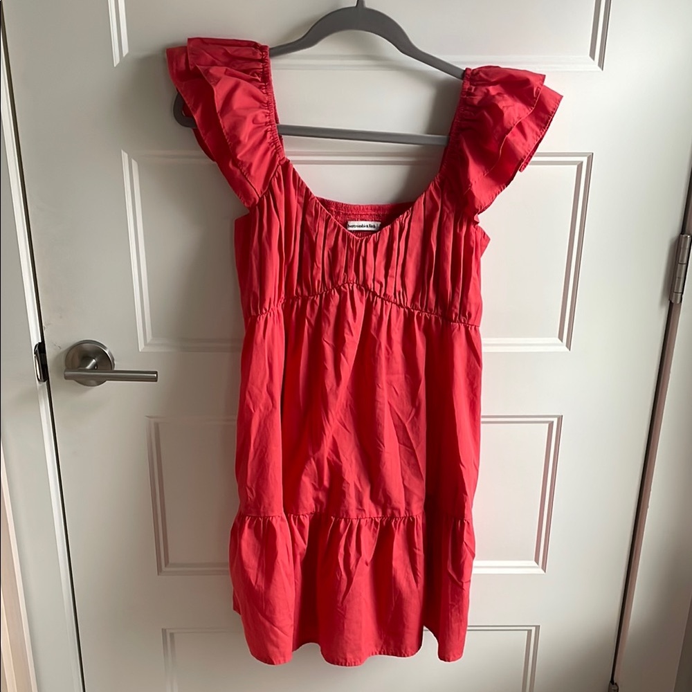 Abercrombie & Fitch Red Ruffle Sleeve Sundress